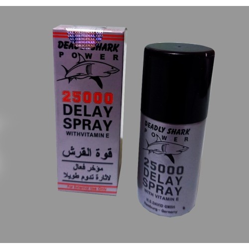 بخاخ قوة القرش 25000 بخاخ فعال تأخير القذف يزيل حساسية القضيب عند رشه على الرأس Deadly Shark Power 25000