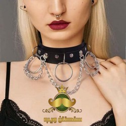"طوق رقبة جلدي فاخر للنساء"