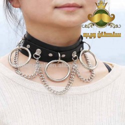 "حزام رقبة جلدي قابل للتعديل"