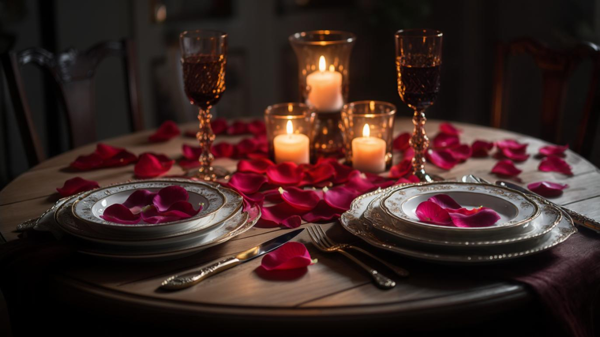 عشاء رومانسي في المنزل